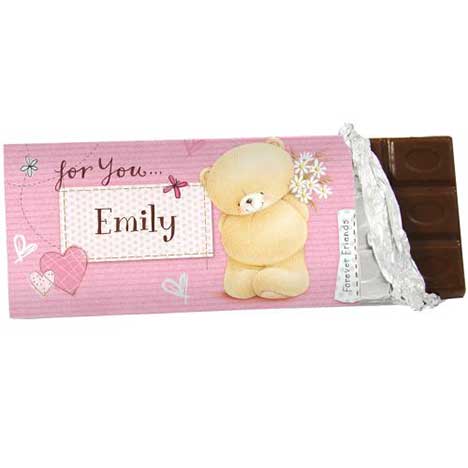 Personalised Forever Friends Pink Craft 100g Chocolate Bar £6.99